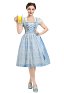 Oktoberfest Vestido dirndl conjunto de top, delantal y traje bávaro de cuello cuadrado alemán