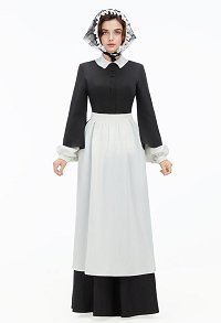 Florence Nightingale Halloween Costume Nursing Pioneer Costume Vintage Nurse Dress with Apron and Headband