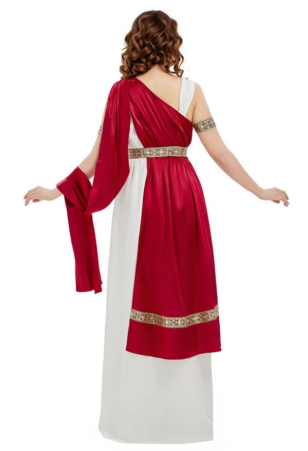 Vintage Vestido de Reina Romana con Cinturón y Tocado
