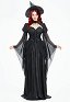 Halloween Vintage Witch Dress Gothic Witch Black Dress with Top and Hat