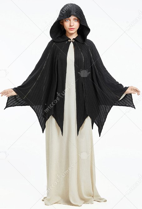 Halloween Fledermausform Kapuzenumhang Renaissance Retro Strickumhang