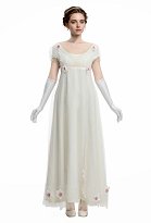 Médiévale Renaissance Princesse Costume Robe longue Empire élégante à taille haute avec gants Médiévale Renaissance Princesse Costume Robe longue Empire élégante à taille haute avec gants