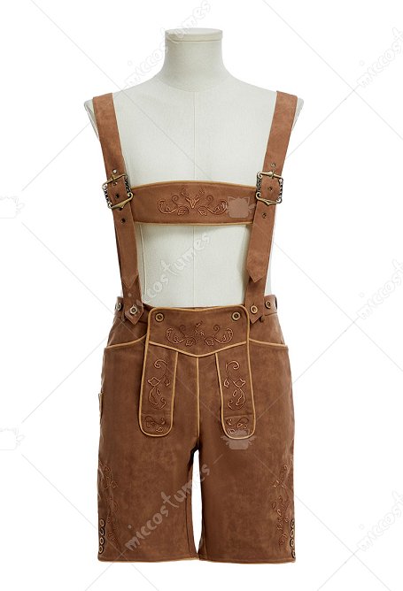 Cosplay Traje Oktoberfest Estilo Retro Pantalones de Tirantes con Bordados y Tirantes