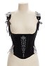 Corset serré brodé Renaissance style médiéval rétro elfe