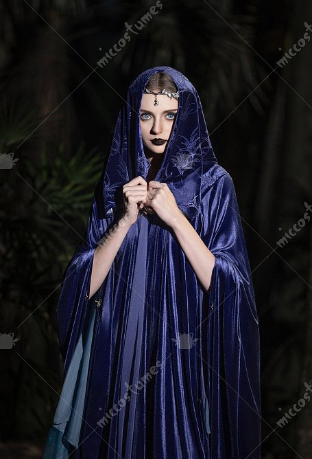 Medieval Renacentista Halloween Capa Vintage de terciopelo con capucha de bruja