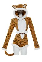 Sexy Erótico Traje Pelucdo de Tigre con Cola y Cinturón Sexy Erótico Traje Pelucdo de Tigre con Cola y Cinturón