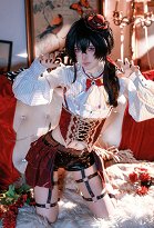 Ikezaki Misa Erotic Boy Bartoli Cosplay Costume Shirt and Shorts with Girdle and Skirt Train Ikezaki Misa Erotic Boy Bartoli Cosplay Costume Shirt and Shorts with Girdle and Skirt Train