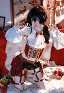 Ikezaki Misa Erotic Boy Bartoli Cosplay Costume Shirt and Shorts with Girdle and Skirt Train