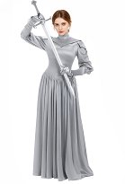 Robe médiévale élégante de guerrière pour femme robe longue de chevalier avec gants et protège-poignets Robe médiévale élégante de guerrière pour femme robe longue de chevalier avec gants et protège-poignets