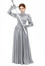 Medieval Elegant Female Warrior Dress Women Knight Maxi Dress with Gloves and Wrist Armor