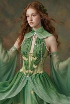 Daizbella Medieval Renacentista Conjunto de Vestido de hada mariposa verde con mangas onduladas Daizbella Medieval Renacentista Conjunto de Vestido de hada mariposa verde con mangas onduladas