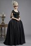 Vintage Marie Antoinette Queen Cosplay Disfraz Top y falda elástica con máscara para los ojos