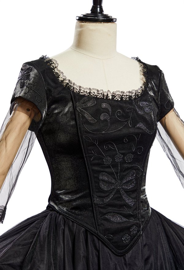 Vintage Marie Antoinette Queen Cosplay Disfraz Top y falda elástica con máscara para los ojos