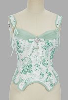 Daizbella Corset Renaissance à motif floral rétro médiéval