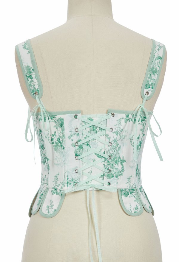 Daizbella Corsé renacentista con corpiño y estampado floral retro medieval Daizbella Corsé renacentista con corpiño y estampado floral retro medieval