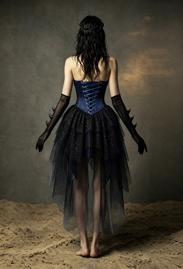 Daizbella Fantasía Medieval Vestido de Dragón Elfo Vestido de Halter Gótico Oscuro Vestido con Guantes y Cola Daizbella Fantasía Medieval Vestido de Dragón Elfo Vestido de Halter Gótico Oscuro Vestido con Guantes y Cola