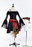 Halloween Female Pirate Outfit Off-the-shoulder Blouse and Irregular Skirt with Belt and Hat