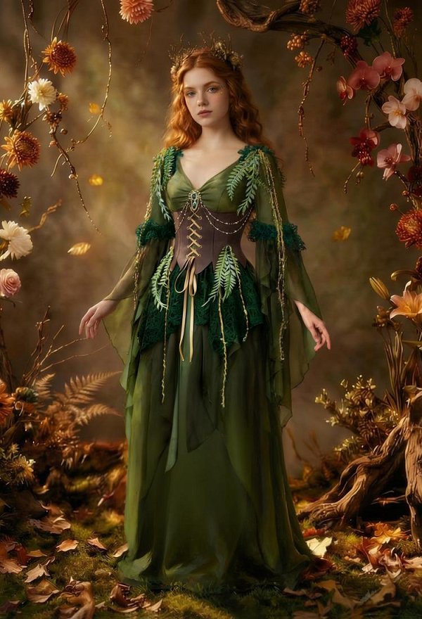 Daizbella Estilo medieval retro Dryad Elf Dress V-neck Vestido irregular con corsé y broche Daizbella Estilo medieval retro Dryad Elf Dress V-neck Vestido irregular con corsé y broche