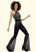 Costume Disco Rétro Années 1970 Combinaison à Paillettes à Col Licou avec Ceinture