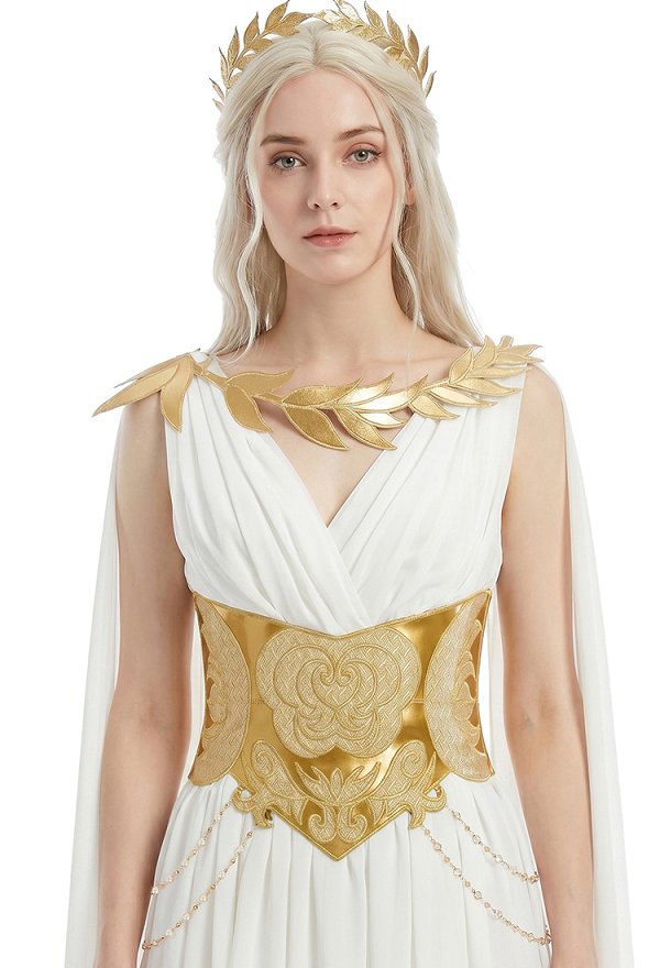 Greek Goddess Dress Sleeveless Chiffon Dress with Cape and Corset