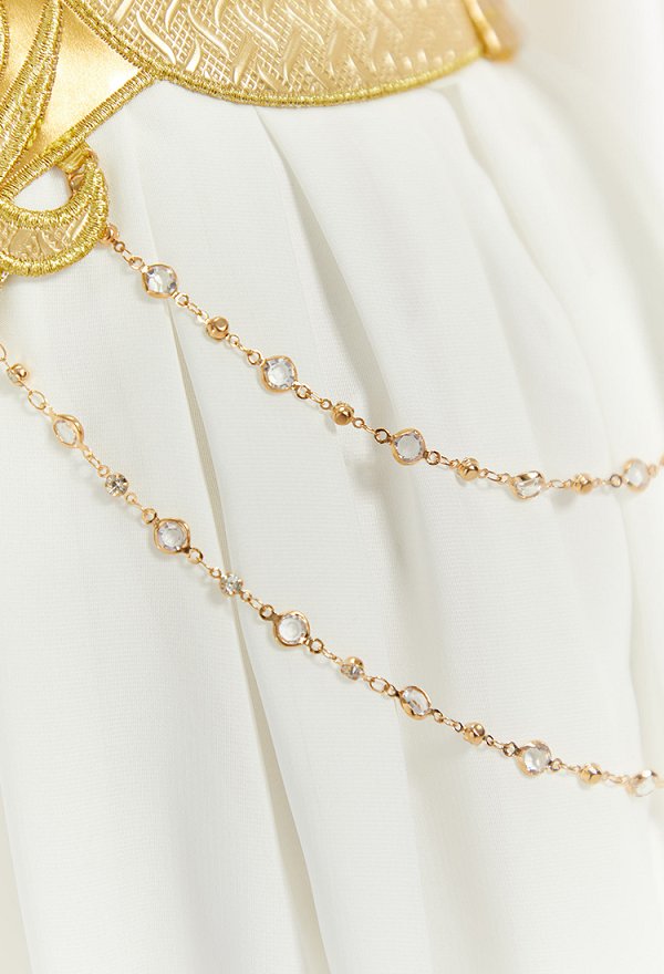 Greek Goddess Dress Sleeveless Chiffon Dress with Cape and Corset