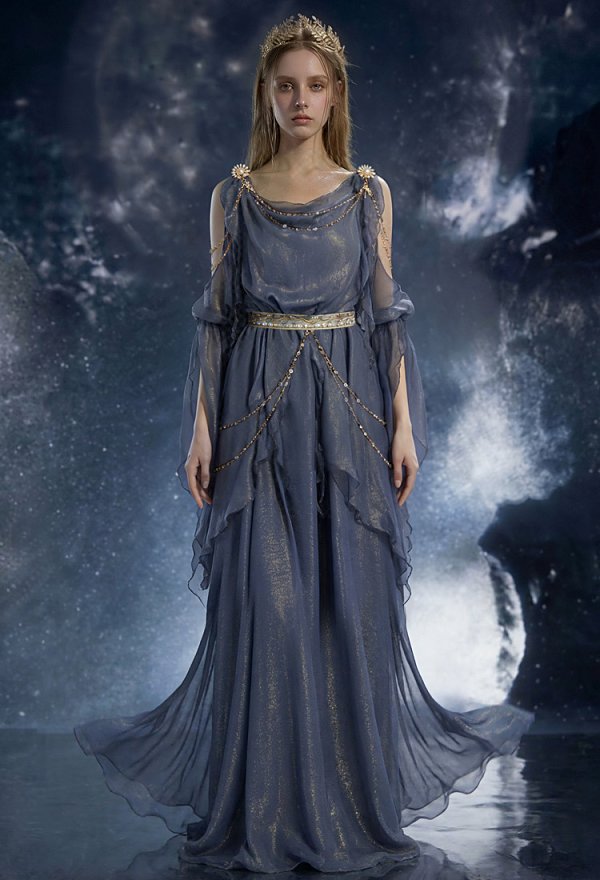 Daizbella Robe médiévale de style Renaissance robe de fée grecque avec doublure et ceinture