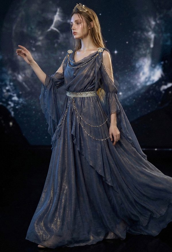 Daizbella Robe médiévale de style Renaissance robe de fée grecque avec doublure et ceinture