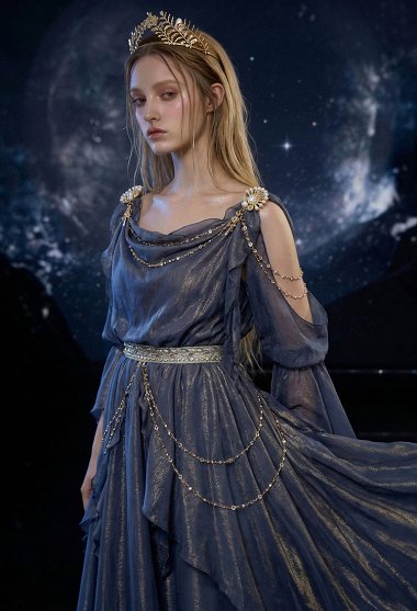 Daizbella Vestido de Renacimiento Medieval Vestido de Hadas Griego con Forro y Cinturón