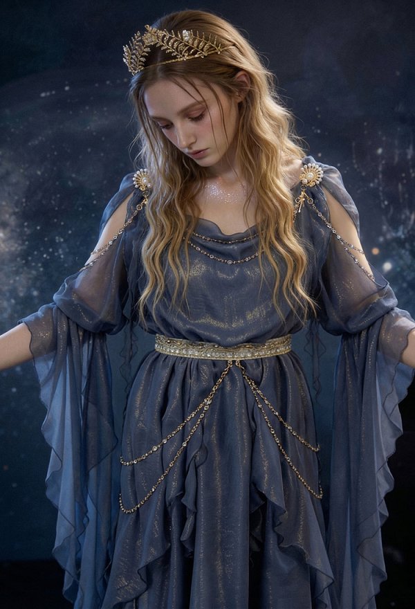 Daizbella Robe médiévale de style Renaissance robe de fée grecque avec doublure et ceinture