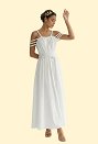 Greek Goddess Long Dress Minimalist Braided Rope Dress with Belt
