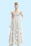 Regency-era Ball Gown Dress with Mask and Gloves