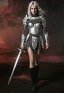 Daizbella Medieval Chainmail Mujer Guerrero Traje Irregular Falda Interior Hombro Armadura y Corset