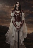 Daizbella Medieval Female Warrior Leather Armor with Gauntlets Daizbella Medieval Female Warrior Leather Armor with Gauntlets