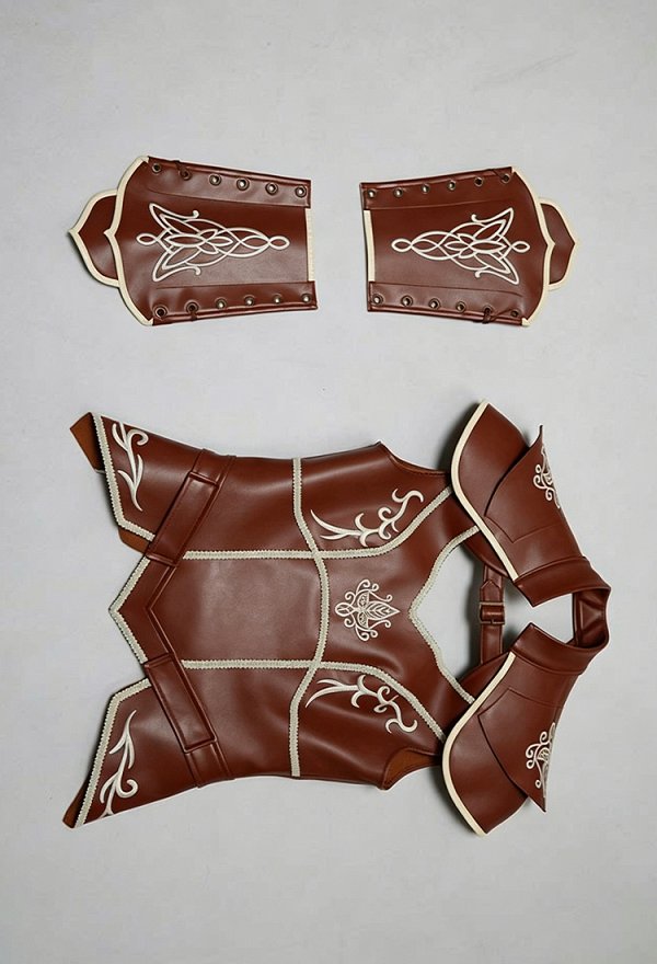 Daizbella Armadura de Cuero de Guerrero Femenino Medieval con Guantes