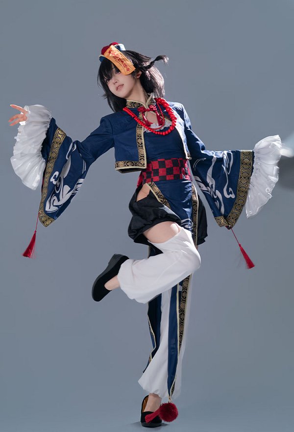 Ikezaki Misa Shinoshima Raise Kleid Cosplay Kostümkleid mit kurzer Jacke und Haremshose