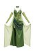Halloween Medusa Green Dress Elf-style Cami Dress with Cape and Gloves