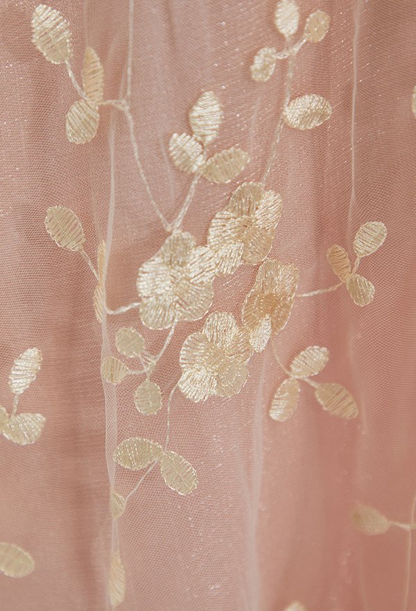 Regency-era Tea Party Dress Floral Embroidered High-waisted Dress with Shawl