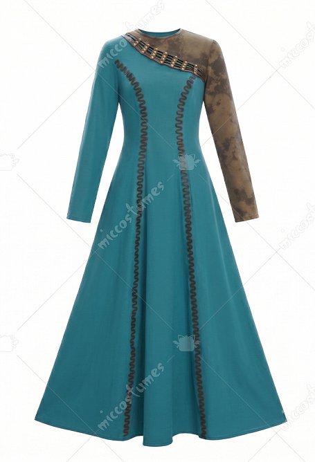 Viking-style Patchwork Dress Halloween Medieval Dress