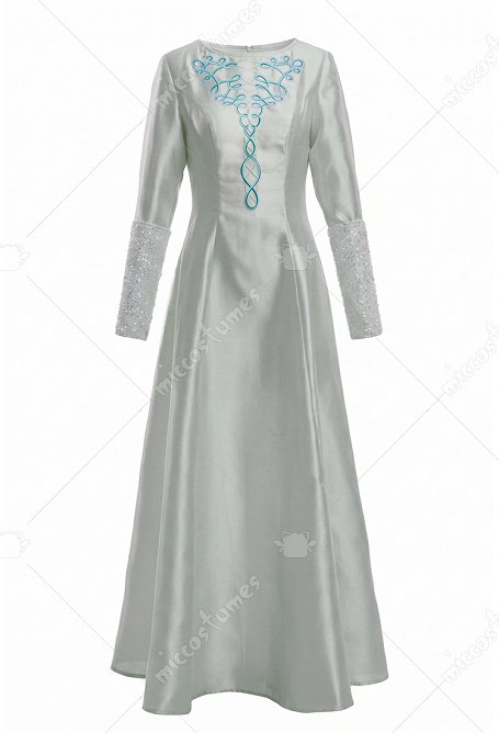 Halloween Viking-style Dress Medieval Fitted Long Dress with Arm Decoration