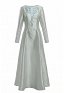 Halloween Viking-style Dress Medieval Fitted Long Dress with Arm Decoration