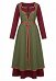 Ensemble de Costume d'Inspiration Viking Médiévale Composé d'Une Robe Intérieure et d'Une Robe Extérieure avec Ceinture