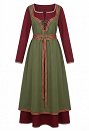 Medieval Viking-style Outfit Set Inner and Outer Dresses with Belt