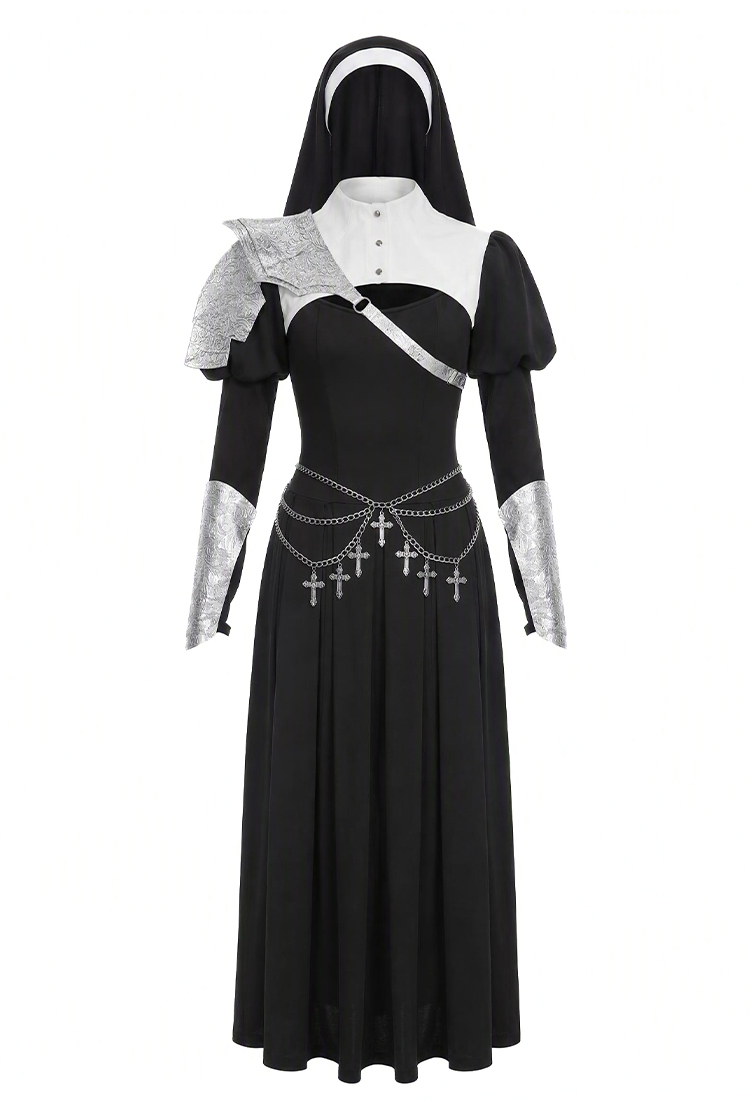 Battle Sister Outfit Dress and Crop Top with Pauldron and Gauntlets
