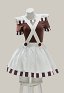 Halloween Chocolate Factory Worker Costume Off-Shoulder Top and Suspender Skirt with Wig and Socks