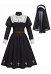 Costume d'Halloween Gothique Rétro Style Religieuse Robe avec Foulard de Tête et Collier