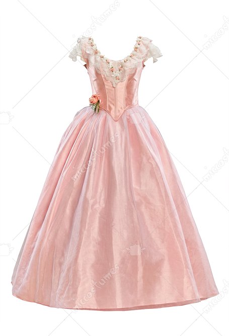 Victorian Opera Ball Gown Corset Top and Skirt Set with Floral Accessories