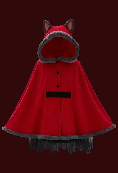 Vestido Capa Roja de Halloween Capa con Capucha con Falda Tutú y Calcetines hasta la Rodilla