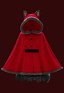 Halloween Red Cloak Dress Hooded Cape with Tutu Skirt and Knee-high Socks