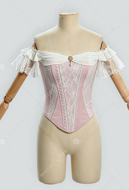 Daizbella Korsett viktorianischen Stil Vintage Mieder schulterfrei mit Spitze Stahlstäben