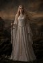 Vestido Maxi de Elfo de Fantasía Renacentista Medieval Daizbella de Galadriel de El Señor de los Anillos con Cinturón y Broche